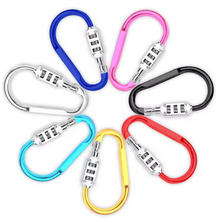 Load image into Gallery viewer, Combination Code Lock Safe Travel Bag Luggage Security OEM Locker Lock Code Zinc Alloy D-Ring Chain Clip Hook Combination Lock
