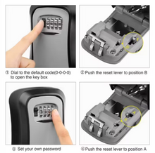 Load image into Gallery viewer, Weatherproof 4 Combination door code lock China Wholesale Key Storage Lock Box Combination Key Safe Wall Combination Safe Lock
