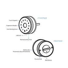 Load image into Gallery viewer, Handle Fully Automatic Smart Lock Fingerprint Knob Door Lock Unlock Touch Screen Bluetooth App Keyless Entry Door Lock
