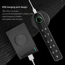 Load image into Gallery viewer, Bluetooth-compatible Electronic Door Lock USB Charging Door Knobs Lock with 2 Keys Lever Handle Lock Keyless Entry for Apartment
