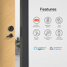 Load image into Gallery viewer, Handle Fully Automatic Smart Lock Fingerprint Knob Door Lock Unlock Touch Screen Bluetooth App Keyless Entry Door Lock
