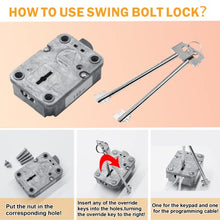 Load image into Gallery viewer, Digital Electronic Keypad Lock for Safes, Swing Bolt Gun Safe Lock Replacement, Time Delay Safe Lock Including 2 Emergency Keys for Locksmiths
