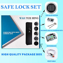 Load image into Gallery viewer, Gun Safe Lock Replacement,Chrome Keypad Electronic Safe Lock with Solenoid Lock 2 Override Keys and Circuit Board Lock
