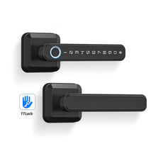 Load image into Gallery viewer, T3  Europe Fingerprint Smart Lock TT Lock App Control Biometric Password Lever Handle Electronic Locks with keys for Home
