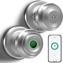 Load image into Gallery viewer, Smart Fingerprint Door Lock Round for Tuya Bluetooth-compatible Remote Control Indoor Ball Lock Biometric Keyless Entry
